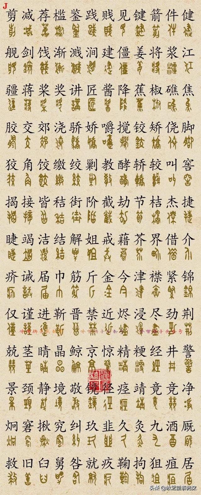 700个金文大篆楷书对照表"